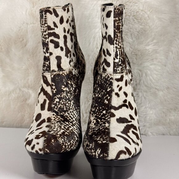 Animal Print Platform High Heel Ankle Boots With Side Zipper - Picture 4 of 10